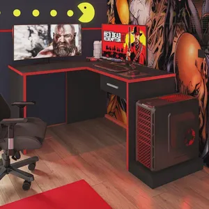 Mesa Gamer Escrivaninha em L DRX9000 1 Gaveta