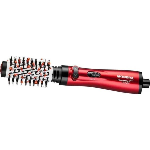 Escova Rotativa Mondial ER-03 Tourmaline Íon Secadora Modeladora Anti-Frizz Doméstica Escova Rotativa Tourmaline Infinity Ion ER-03 220V - Mondial