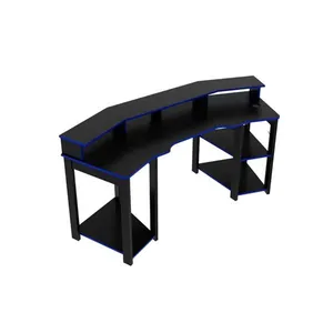 Mesa Computador Casal Gamer ME4167 Preto/Azul - Tecno Mobili