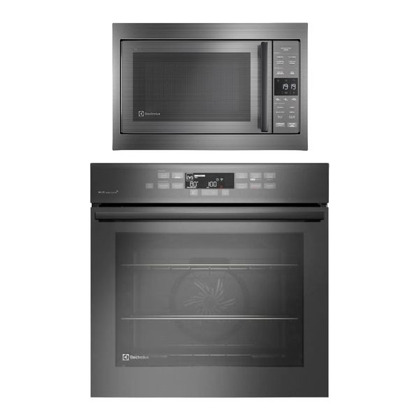 Torre de cocção Micro-ondas de Embutir Experience ME3BC + Forno de Embutir Elétrico Cinza (OE8EW) Electrolux Torre de cocção Micro-ondas de Embutir Experience ME3BC + Forno de Embutir Elétrico Preto (OE8EW)