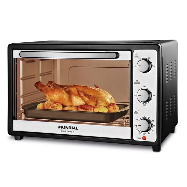 Forno Elétrico Mondial Grand Family II FR-52 52L 1800W Preto Inox 110V
