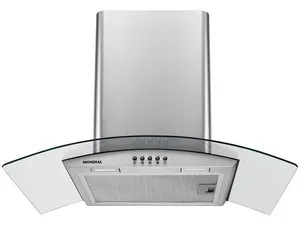 Coifa de Parede Mondial 60cm Inox até 4 Bocas Curvo CF60-01