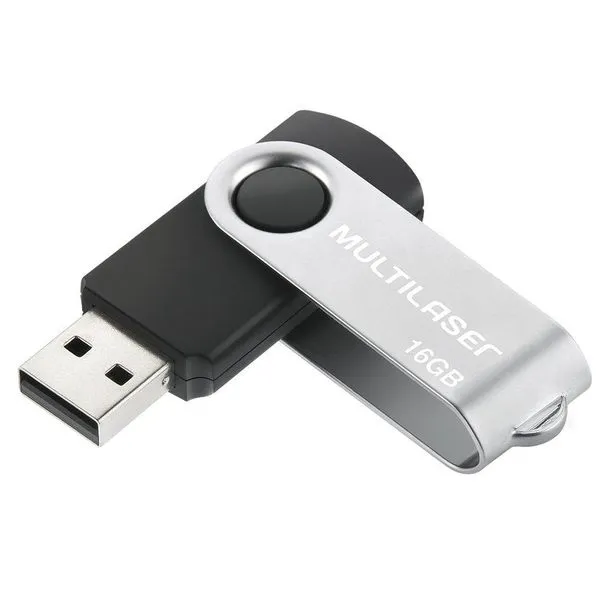 Pen Drive Twist 2 16GB PD588 Preto - Multilaser Pen Drive Preto 16gb Pd588 - Multilaser