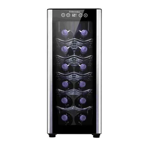 Adega Electrolux 12 garrafas 1 Porta Preta em Alumínio ACB12 Bivolt