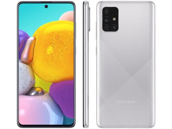 Smartphone Samsung Galaxy A71 128GB Cinza 6GB RAM 6,7" Câm. Quádrupla + Selfie 32MP Dual Chip