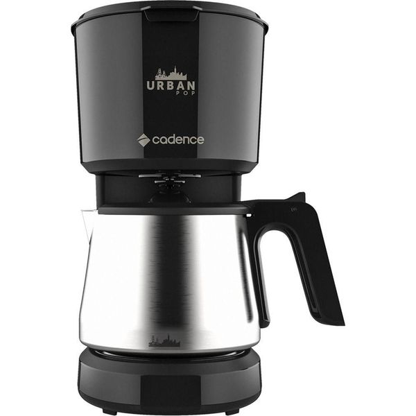 Cafeteira Elétrica Cadence 1,2L Preta 750W 30 Xícaras Filtro Permanente Jarra Inox Cafeteira Elétrica Cadence Urban Pop 30 Xícaras Preta 750W - 220v