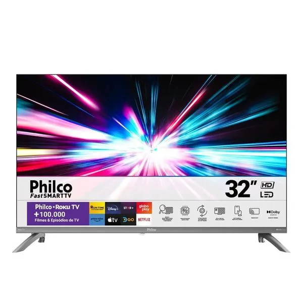 Smart TV Philco 32" Roku TV Dolby Áudio HDR10 P32CRB - Bivolt