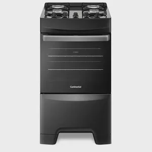 Fogão 4 Bocas Mesa de Vidro Preto Continental FC4GP