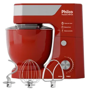 Batedeira Planetária Philco 900W 5L Turbo Vermelha PBP90B 220V
