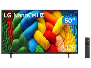 Smart TV 50" LG 4K Ultra HD NANO 50NANO80ASA webOS 25 α7 AI Processor Alexa 3 HDMI 2 USB
