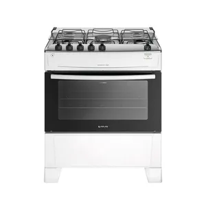 Fogão Atlas 5 Bocas Com Mesa de Inox Mônaco Top Branco Bivolt