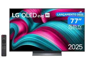 Smart TV 77" LG 4K OLED OLED77C5PSA webOS 25 AI Processor 4K Gen8 com Alexa 4 HDMI