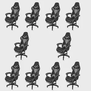 Kit 10 Cadeiras Gamer com Rodízios Pu Hawker 3315
