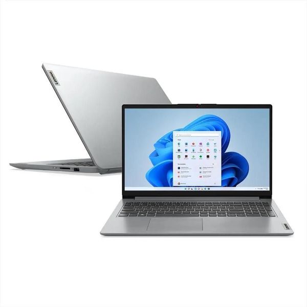 Notebook Lenovo IdeaPad 1I 15IJL7 Celeron 4GB 128GB Emmc FHD Windows 11 Cloud Grey Tela 15.6” com Office Personal