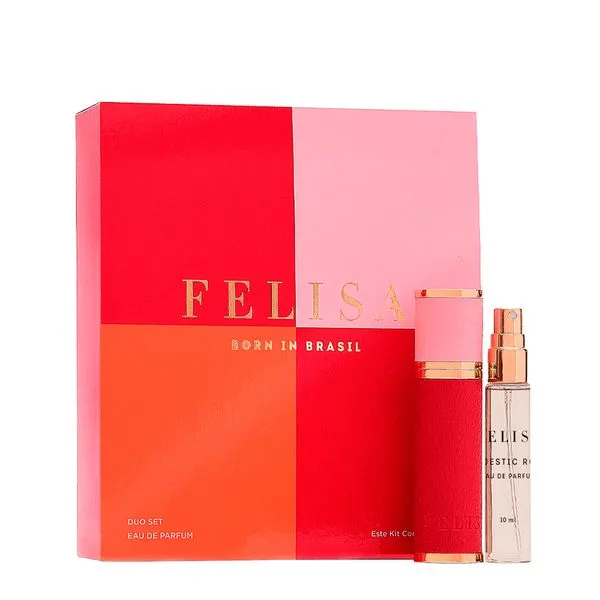 Kit Perfume Felisa Duo Feminino - Eau de Parfum 2X10ml Recarregável 2x10ml