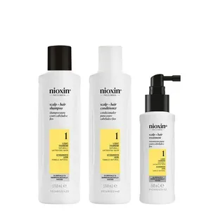 Kit Nioxin Volume & Thinning Sistema 1 Espessamento Cabelo Natural Afinamento Leve 3 Produtos Sh 150