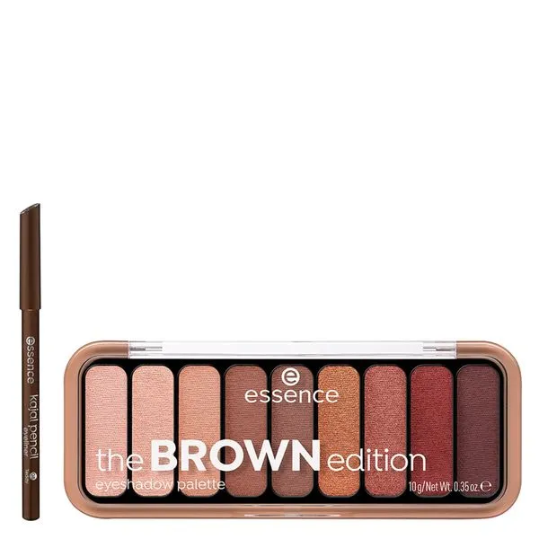 Essence - Kit Lápis de Olho Cremoso Kajal 08 Marrom 1g + Paleta de Sombra em Pó The Brown 9 Shades