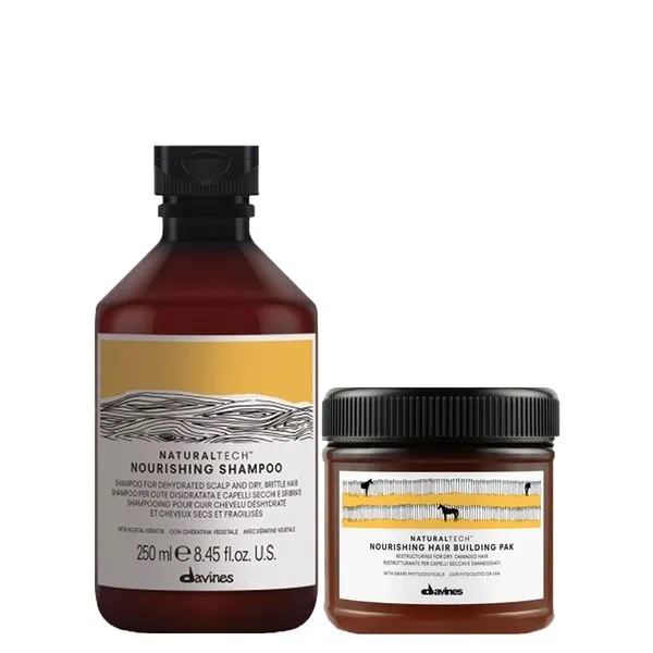 Kit Davines Naturaltech Nourishing - Shampoo 250ml + Máscara Building Pak 250ml Kit