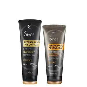 Kit Eudora Siàge Regeneração Pós Química 4D - Shampoo 250 ml + Condicionador 200 ml Kit Eudora Siáge Regeneração Pós Química 4D - Shampoo 250 ml + Condicionador 200 ml