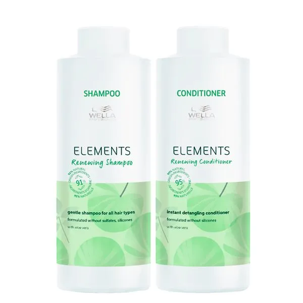 Kit Wella Professionals Elements Renewing - Shampoo 1000 ml + Condicionador 1000 ml it Wella Professionals Elements Renewing - Shampoo 1000 ml + Condicionador 1000 ml