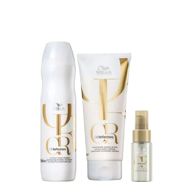Kit Wella Oil Reflections - Shampoo 250 ml + Condicionador 200 ml + Óleo Light 30 ml