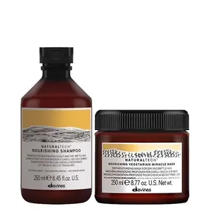 Kit Davines Naturaltech Nourishing - Shampoo 250ml + Máscara Miracle 250ml Kit