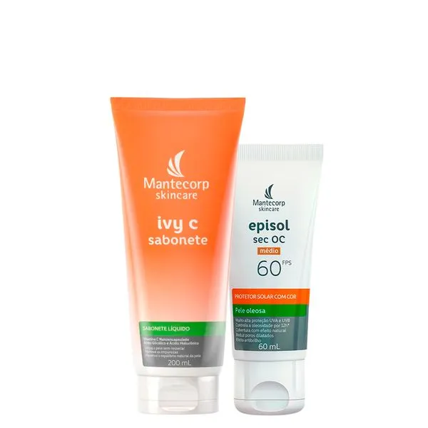 Kit Facial Mantecorp - Protetor Solar Fps 60 Médio 60ml + Sabonete Líquido 200ml Kit
