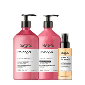 Kit L'Oréal Professionnel Serie Expert Pro Longer - Shampoo 750ml + Condicionador 750ml + Óleo 90ml Kit