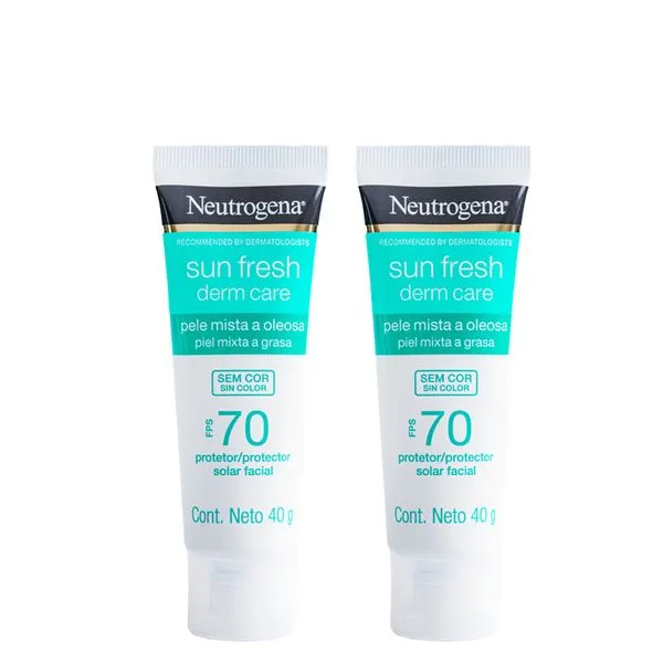 Kit Neutrogena Sun Fresh® Derm Care Protetor Solar Facial para Pele Oleosa FPS 70 40g - 2 Unidades Kit