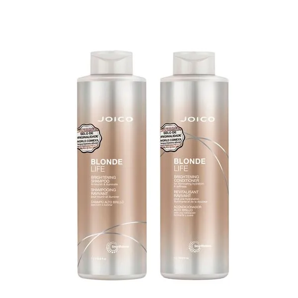 Kit Joico Professional Blonde Life Brightening - Shampoo 1000ml + Condicionador 1000ml Kit