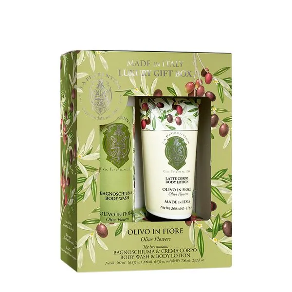 Kit La Florentina Body Care Folha de Oliveira - Gel de Banho 500 ml + Loção Corporal 200 ml