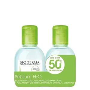 Kit Água Micelar Facial de Limpeza Bioderma Sébium H20 100 ml Cada - 2 Produtos