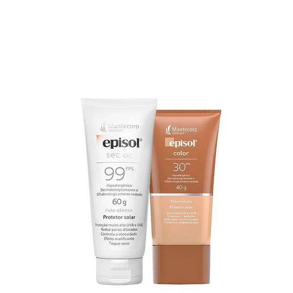 Kit Cuidado da Pele Mantecorp - Protetor Solar Facial Fps 99 60g + Protetor Solar Fps 30 Morena 40g Kit
