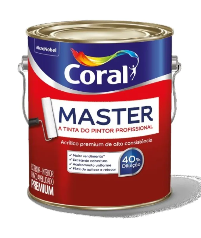 Tinta Acrílica Master Tubarão Branco 3,6L Coral