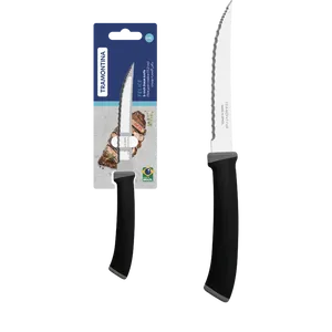 Faca para Churrasco Felice Serrilhada 5" Preto Tramontina