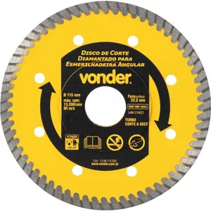Disco Diamantado 115mm Turbo para Esmerilhadeira Vonder