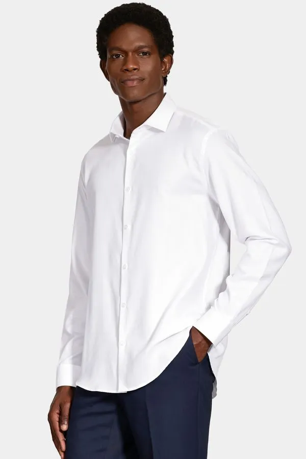 Camisa Manga Longa Regular Tricoline Maquineta Mix Branco - P