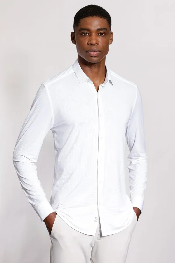 Camisa Manga Longa Texturizada Elastic Wave Branco - G