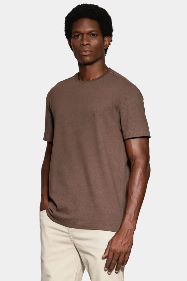 Camiseta Manga Curta Colmeia Nervura Chocolate - M