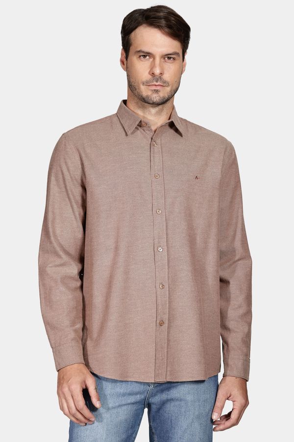 Camisa Manga Longa Regular Flannel Twill Cáqui - M