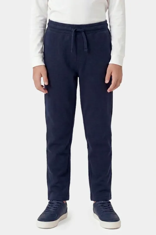 Calça Infantil Moletom Com Bolso Marinho - 4