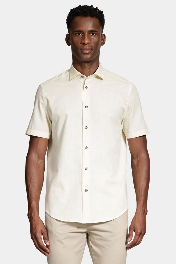 Camisa Manga Curta Slim Algodão Flame Soft Amarelo - M