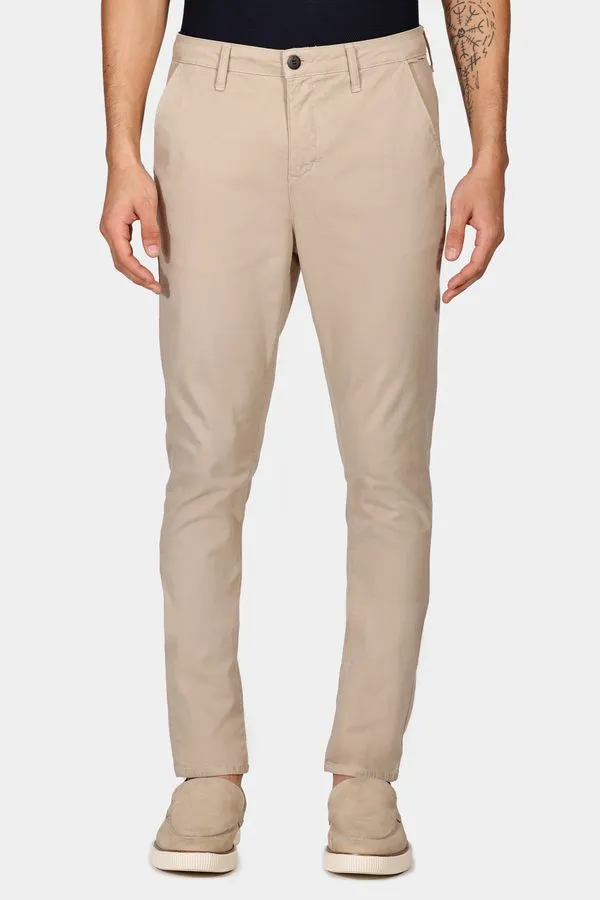 Calça Chino Skinny Sarjada Cáqui - 46