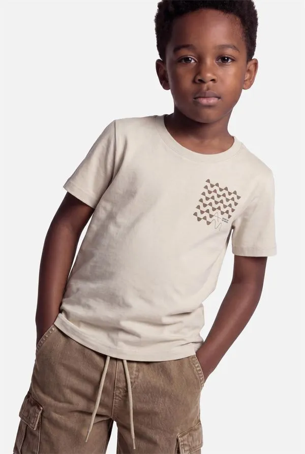 Camiseta Manga Curta Infantil Estampa Waves Linho - 10