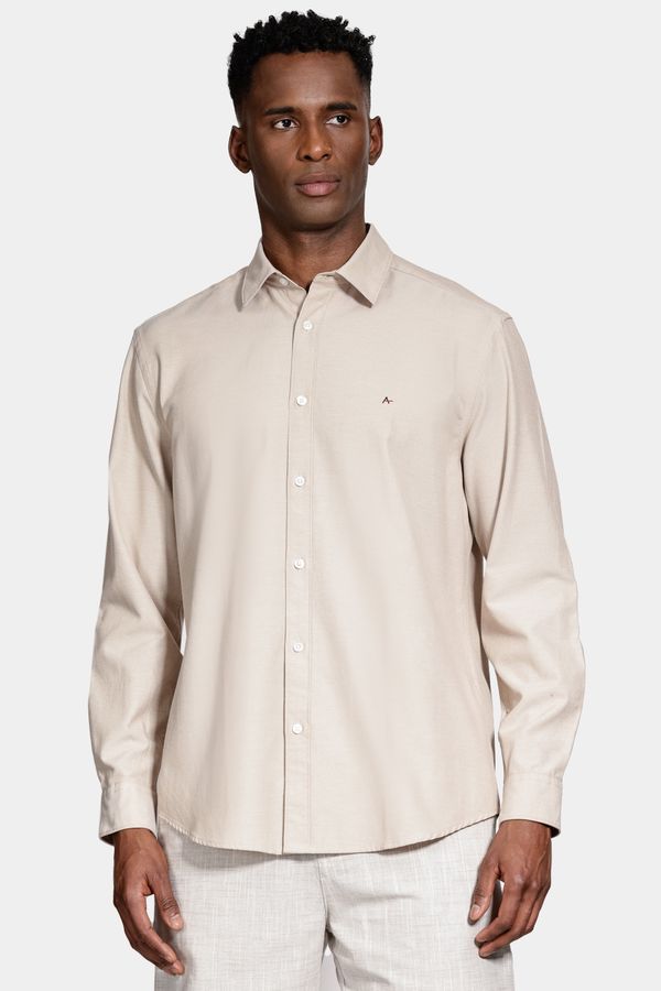 Camisa Manga Longa Regular Sarja Mista Caqui - XGG