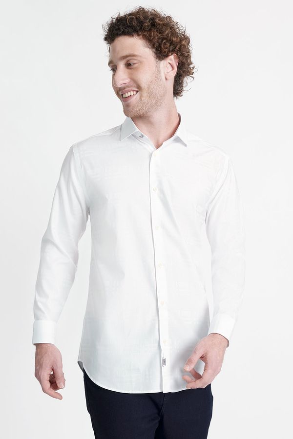 Camisa Manga Longa Icon Slim Algodão Pima Liso Branco - G