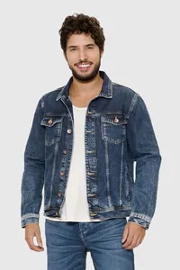 Jaqueta Jeans Sky Médio Denim Azul Medio - P
