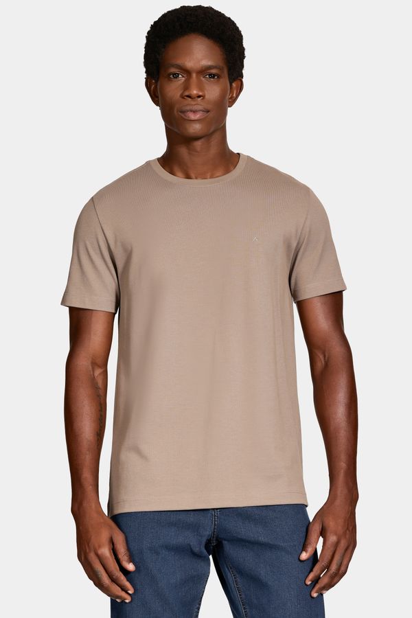 Camiseta Manga Curta Piquet Peruano Amendoa - M