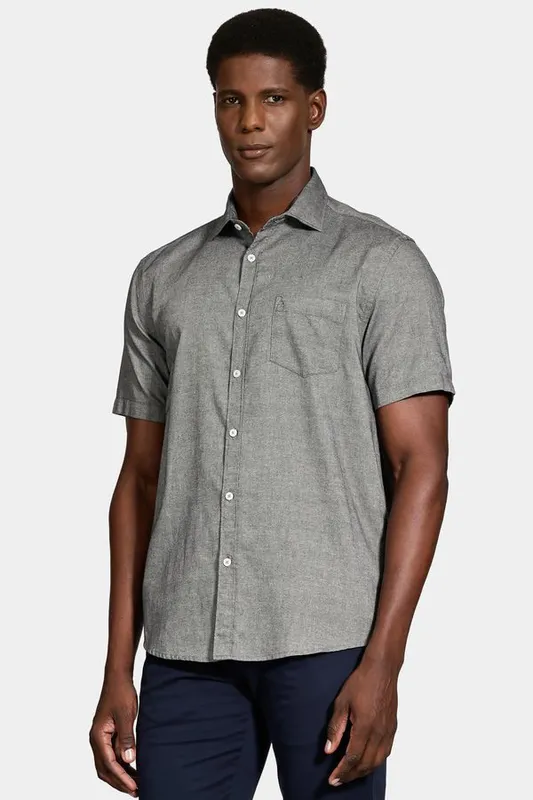 Camisa Manga Curta Algodão Preto - G