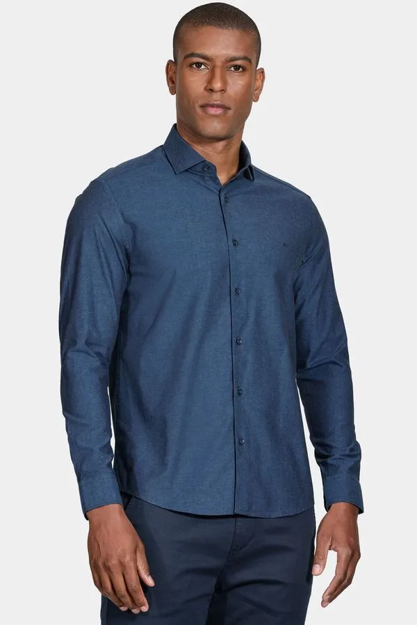 Camisa Slim Mescla Marinho Mescla - M